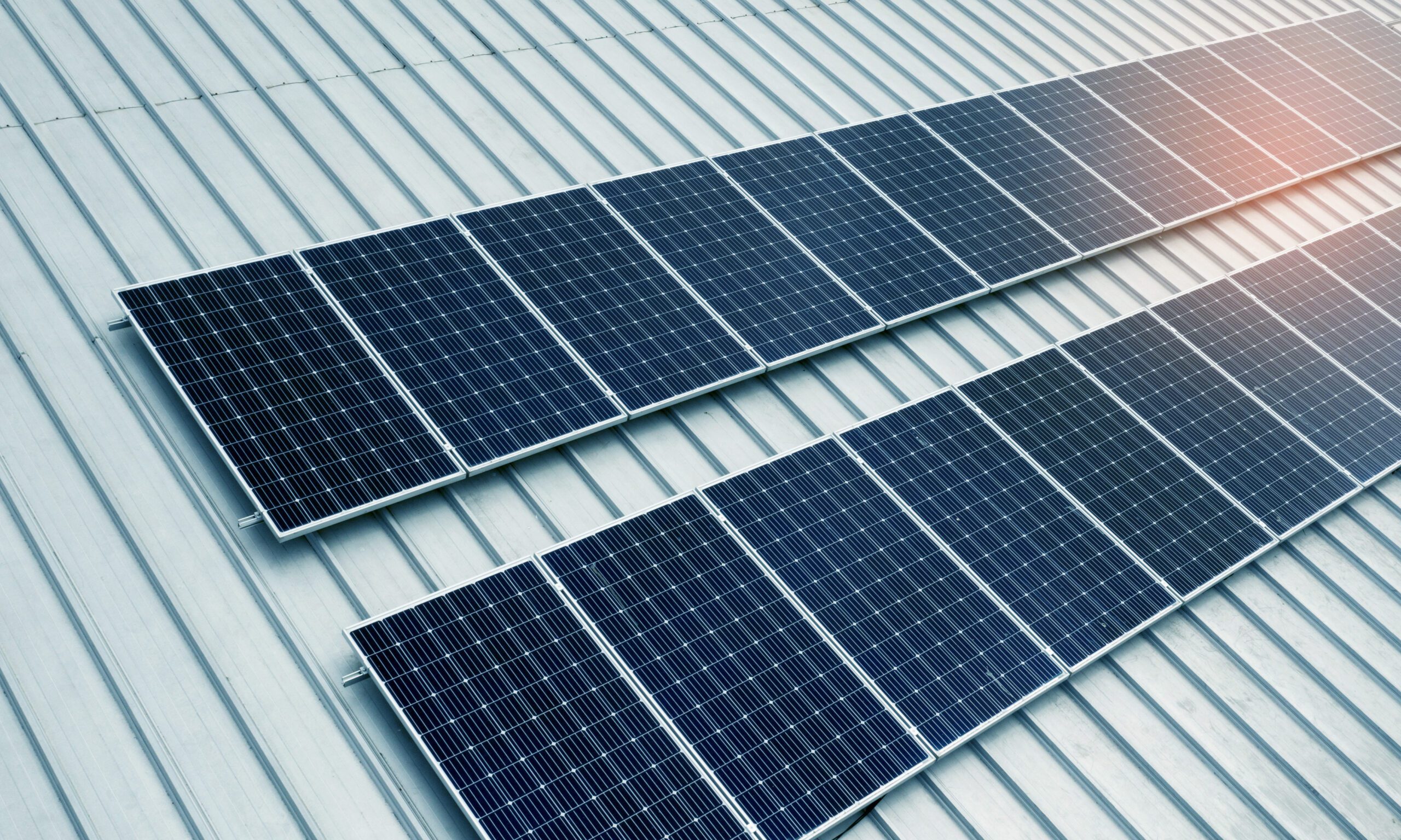 solar-cells-roof-with-orange-light-save-power